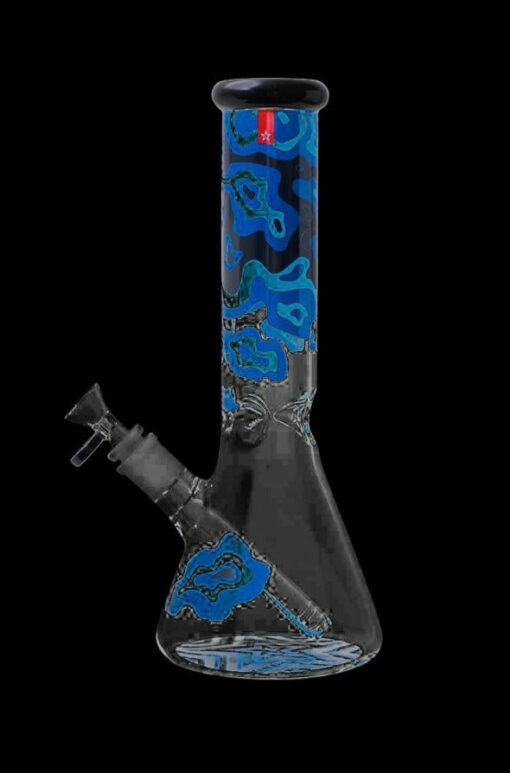 Shop Famous Brandz "Fabric" Designed Glass Beaker Bong in australian