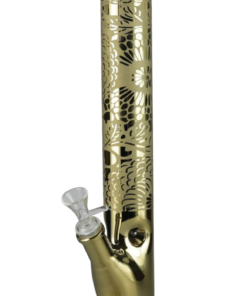 Shop Gold Floral Straight Tube Water Pipe in australian