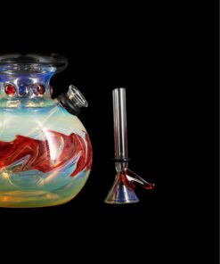 Shop LA Pipes Raked Burnt Orange Fumed Beaker Bong in australian