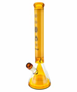 Shop MAV Glass 18" Honey Bee Pyramid Beaker Bong with Ice Pinch - Limited Edition in australian