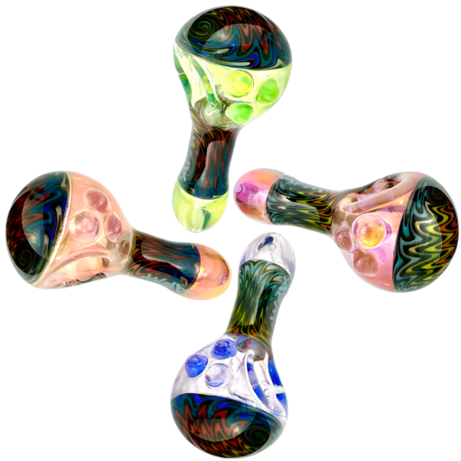 Shop 4" AFM Wig Wag Vortex Glass Hand Pipe in australian