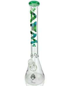 Shop 18" AFM Glass Leaf 9mm Clear Beaker Bong Bundle in australian