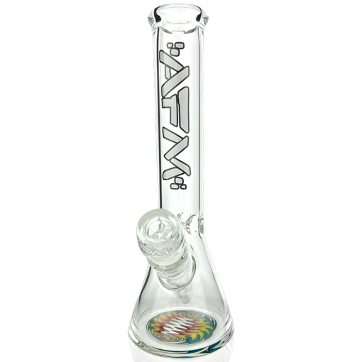 Shop 10" AFM Glass Rasta Clear Glass Mini Beaker Bong in australian