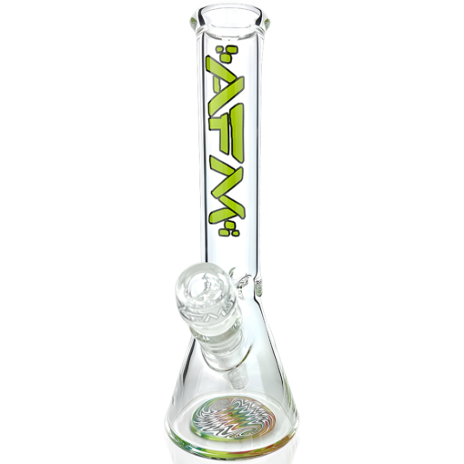 Shop 10" AFM Glass Rasta Clear Glass Mini Beaker Bong in australian