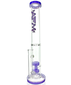 Shop 13" AFM Glass Double Puck Straight Tube Bong in australian