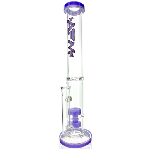 Shop 13" AFM Glass Double Puck Straight Tube Bong in australian