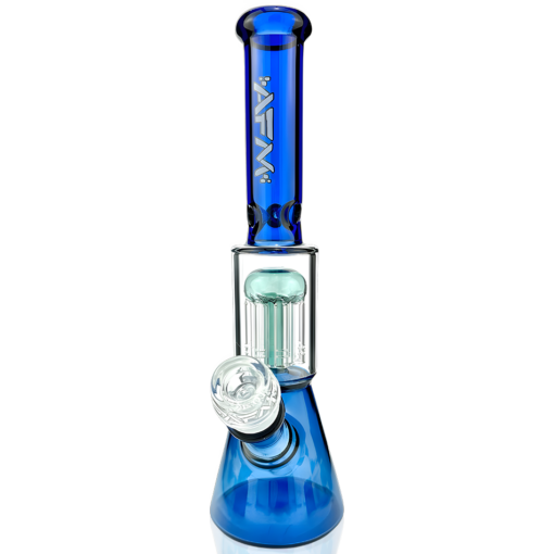 Shop 10" AFM Glass Tree Perc Color Glass Mini Beaker Bong in australian