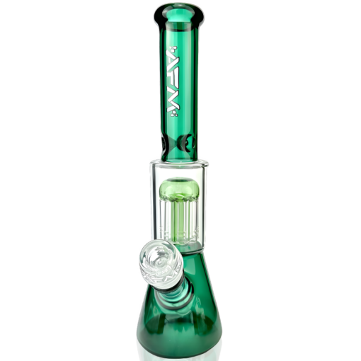 Shop 10" AFM Glass Tree Perc Color Glass Mini Beaker Bong in australian