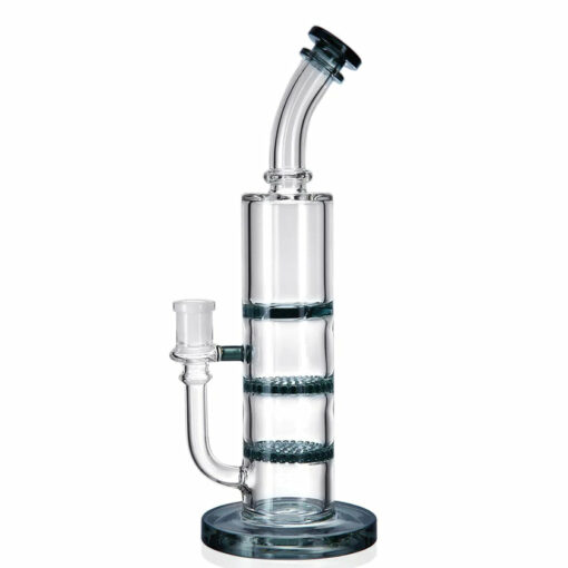 Shop 1Stop Glass 11" Triple Perc Bong - Double Honey Comb Percs + a Turbine Perc in australian