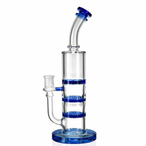 Shop 1Stop Glass 11" Triple Perc Bong - Double Honey Comb Percs + a Turbine Perc in australian