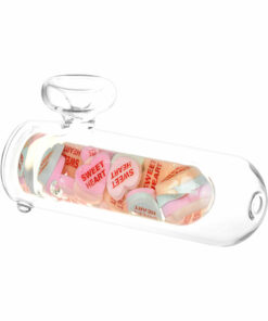 Shop Valentine Hearts Glass Hand Pipe - 5.25" in australian