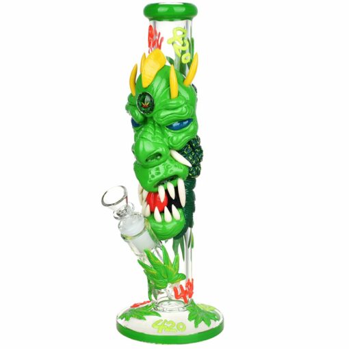 Shop Glass City Pipes Glow-In-Dark 420 Dragon 11.75" Water Pipe w/ Ice Catcher in australian