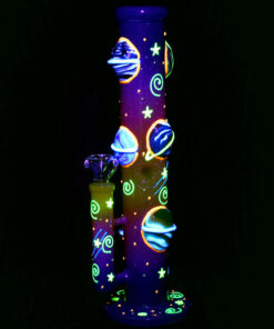 Shop Orbiting Planets Straight Tube Glow in Dark Water Pipe - 13.75" / 19mm F in australian