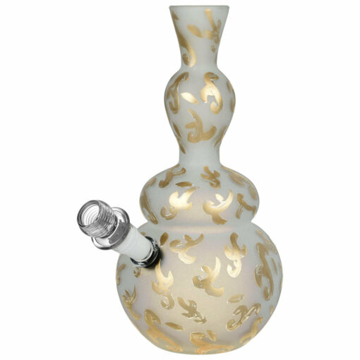 Shop Fleur-de-lis Frosted Soft Glass Water Pipe - 9" / 14mm F in australian