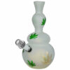 Shop Hemp Leaf Frosted Soft Glass Water Pipe - 9" / 14mm F in australian