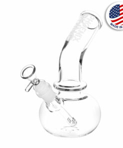 Shop Phoenix Rising Bent Neck Bubble Glass Water Pipe - 8.75" / 14mm F / Clear in australian