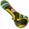 Shop Crush Dichroic Glass Spoon Pipe with Colorful Grip Bumps 4" in australian