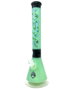 Shop 18" AFM Glass Green Alien Glass Beaker Bong in australian