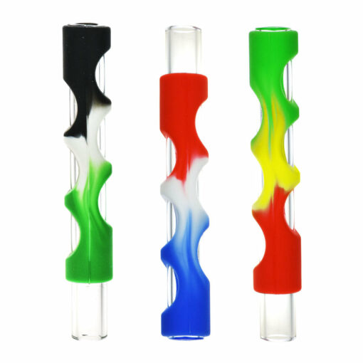 Shop Silicone Covered Glass Chillum Pipe in australian