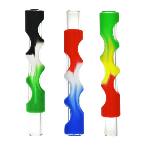 Shop Silicone Covered Glass Chillum Pipe in australian