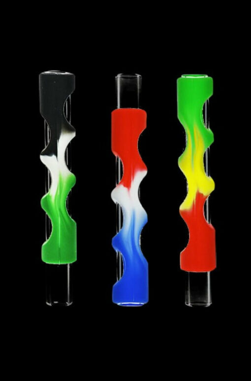 Shop Silicone Covered Glass Chillum Pipe in australian