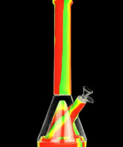 Shop Showerhead Pyramid Perc Striped Silicone & Glass Water Pipe in australian