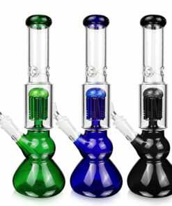 Shop Glass City Pipes 12" Smooth Hit Bong with 4 ARM Perc & Ice Pinch in australian
