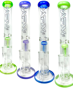 Shop 14" AFM Glass Ripper Single Arm Perc Glass Straight Tube Bong in australian