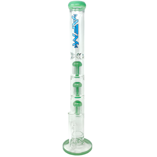 Shop 21" AFM Ripper Triple Tree Perc Glass Straight Tube Bong in australian