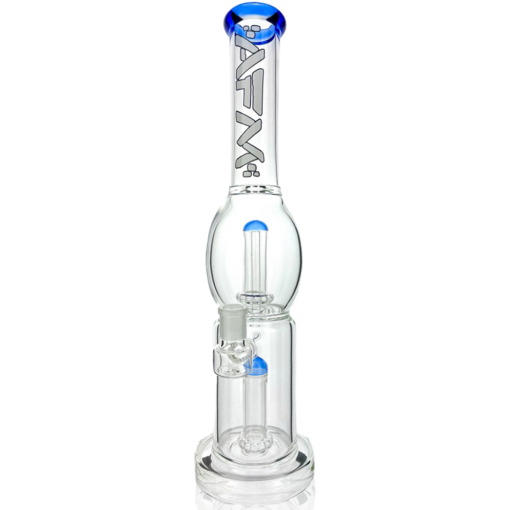 Shop 16" AFM Glass Double UFO Perc Glass Straight Tube Bong in australian