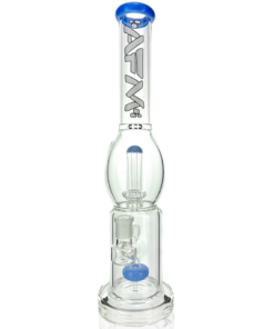 Shop 16" AFM Glass Double Circle Shower-head Perc Glass Beaker Bong in australian