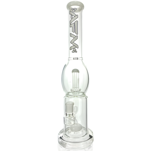 Shop 16" AFM Glass Double Circle Shower-head Perc Glass Beaker Bong in australian