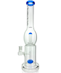 Shop 16" AFM Glass Double Circle Shower-head Perc Glass Beaker Bong in australian