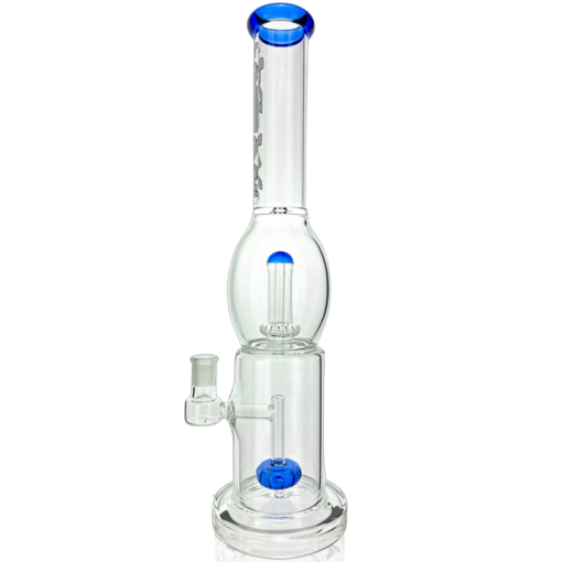 Shop 16" AFM Glass Double Circle Shower-head Perc Glass Beaker Bong in australian