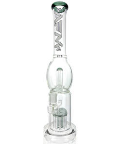 Shop 16" AFM Glass UFO Arm Double Perc Glass Straight Tube Bong in australian