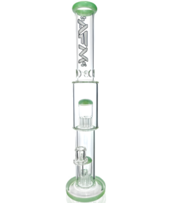 Shop 18" AFM Glass Daisy Double Perc Straight Tube Bong in australian