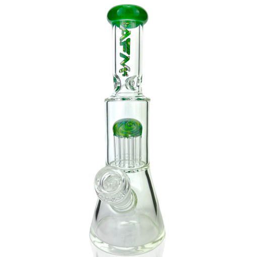 Shop 10" AFM Glass Reversal Arm Perc Glass Mini Beaker Bong in australian