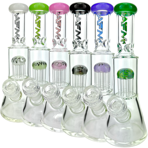 Shop 10" AFM Glass Reversal Arm Perc Glass Mini Beaker Bong in australian