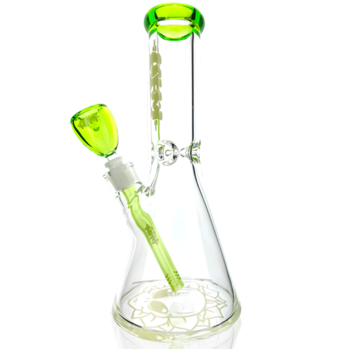 Shop 12" AFM Glass Chubbi Beaker Clear Colored Lip Beaker Bong Bundle in australian