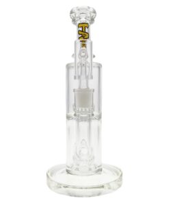 Shop Thick Ass Glass 9" Vibrant Yellow Bent Neck Bong w/ Double UFO Perc in australian