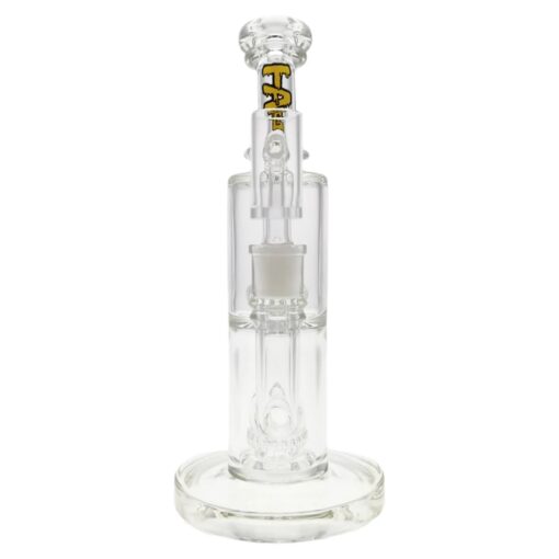 Shop Thick Ass Glass 9" Vibrant Yellow Bent Neck Bong w/ Double UFO Perc in australian