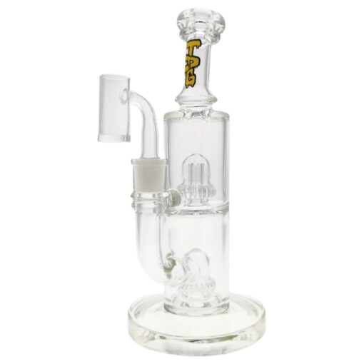 Shop Thick Ass Glass 9" Vibrant Yellow Bent Neck Bong w/ Double UFO Perc in australian