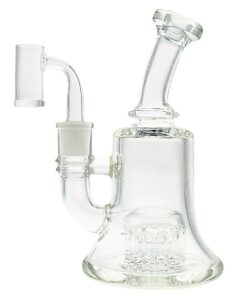 Shop Thick Ass Glass 6.5" Bent Neck Bong w/ 12-Arm Diffuser & Bellow Base - 14MM Female in australian