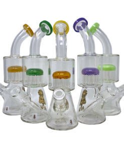 Shop 10" AFM Glass Arm Perc Clear Glass Beaker Bong in australian