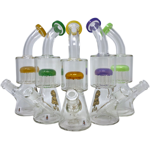 Shop 10" AFM Glass Arm Perc Clear Glass Beaker Bong in australian