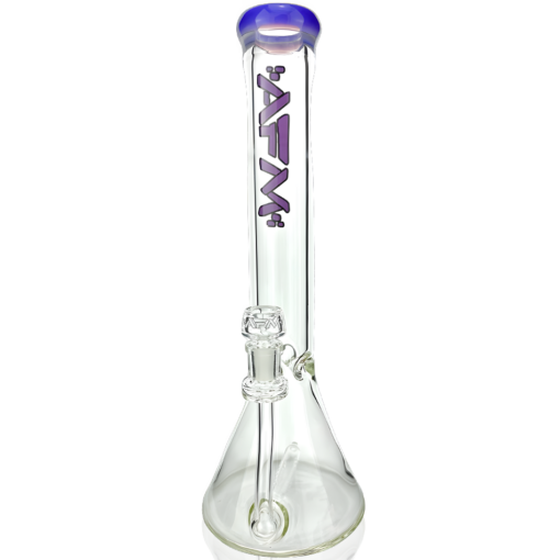 Shop 13" AFM Glass Inline Perc Colored Lip 9mm Glass Beaker Bong in australian