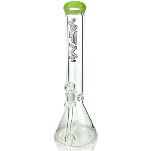 Shop 13" AFM Glass Inline Perc Colored Lip 9mm Glass Beaker Bong in australian