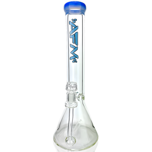 Shop 13" AFM Glass Inline Perc Colored Lip 9mm Glass Beaker Bong in australian