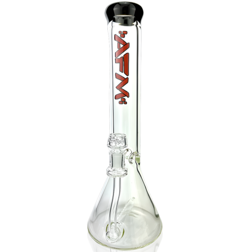 Shop 13" AFM Glass Inline Perc Colored Lip 9mm Glass Beaker Bong in australian