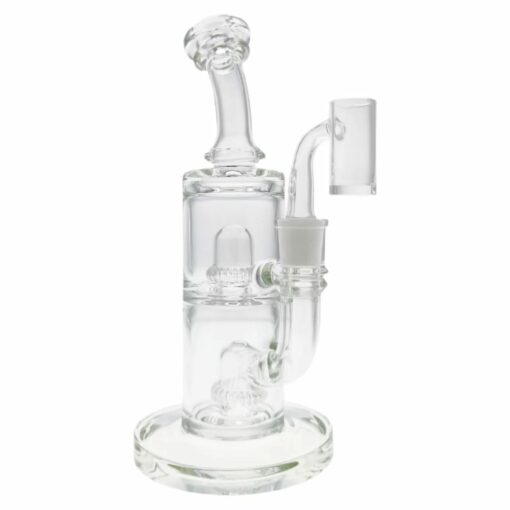 Shop Thick Ass Glass 9" Vibrant Yellow Bent Neck Bong w/ Double UFO Perc in australian